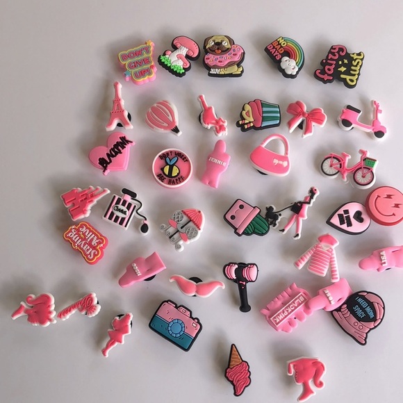 generic Accessories - 💥38 PC Pink Girl Croc Shoe Charms NIP